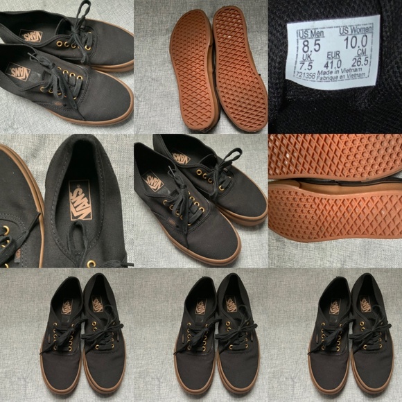 Vans Black Rubber Gum Sneaker 10 women’s 8.5 men’s - Picture 1 of 9